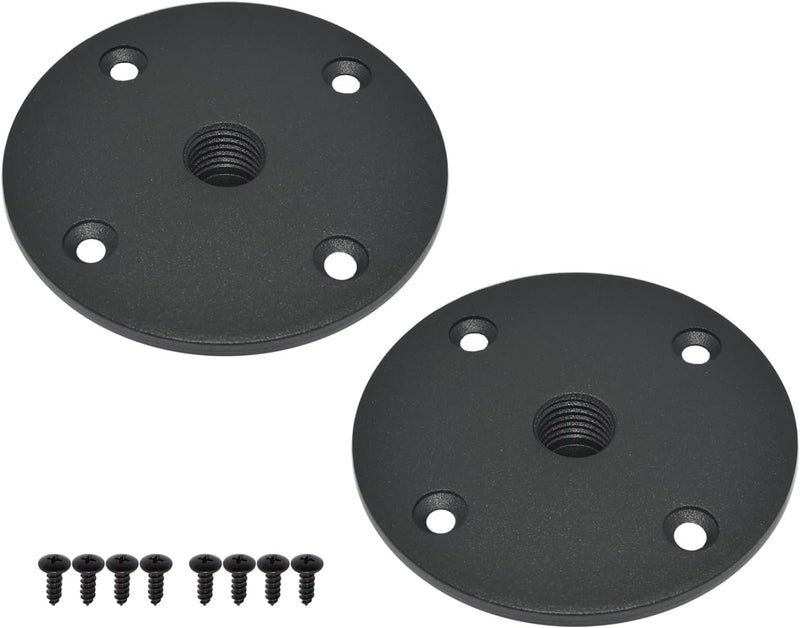 Howonder Speaker Stand Adapter,4.13"x1",All Metal Speaker Stand Top Hat with M20 Threading, 105X25mm+M20 (2 Packs Black) - Image 1